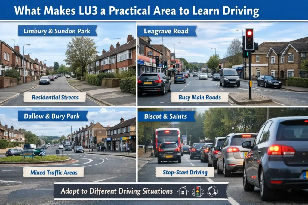 in this image there is a perfect lu3 road map that what makes t practical to learn on lu3 in luton